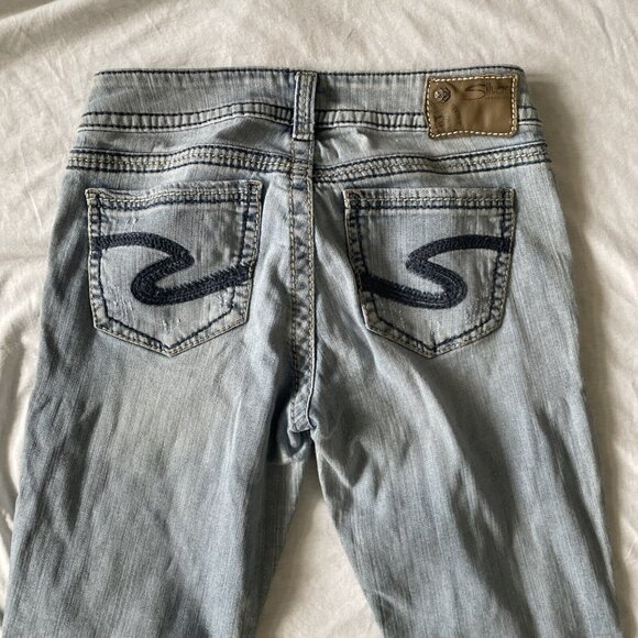 Silver Jeans Co. Suki Capri Light Wash Denim Womens W27 Western Glove Works - Picture 2 of 10